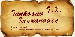 Tankosav Krsmanović vizit kartica